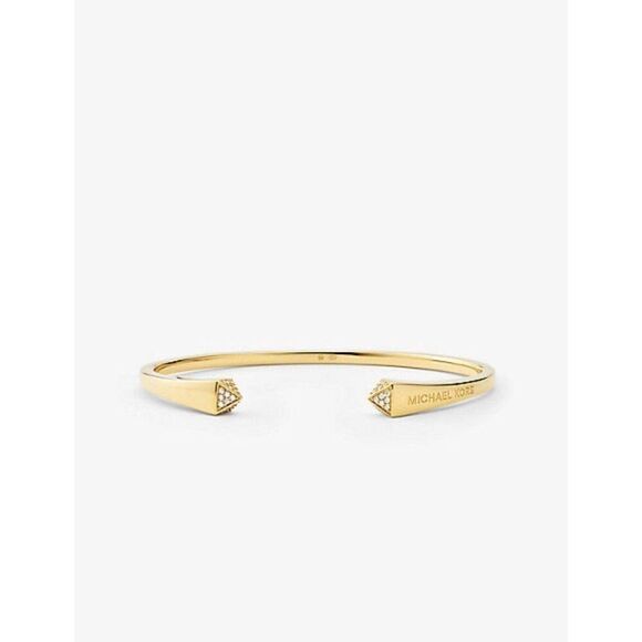 Michael Kors NWT Precious Metal-Plated Sterling Silver Studd Cuff Gold Bracelet - Picture 1 of 9